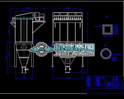 dmc112 1电控脉冲袋式除尘器下载 76.41 kb,dwg格式 机械cad图纸